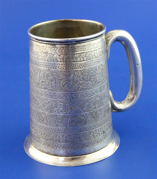 An early 20th century Egyptian 800 standard silver mug, 13 oz.